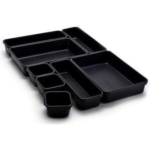 Drawer Organizer Bins 8 Piece Interlocking Plastic Storage for Desk Tool Garage